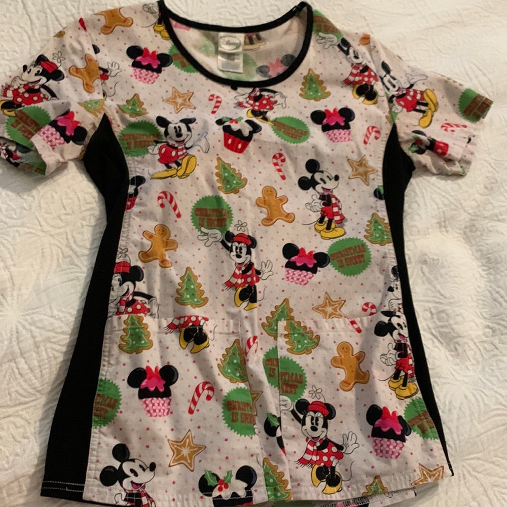 Disney Christmas Scrub Top